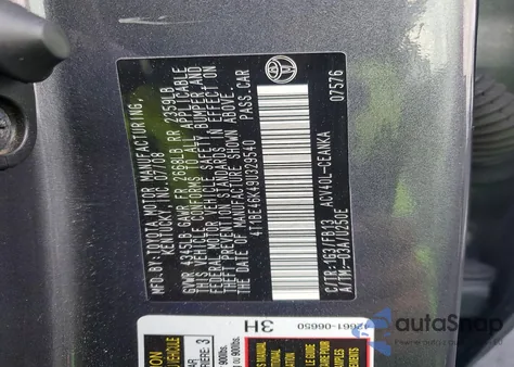 2009 Toyota Camry Base z USA, uszkodzony, nr VIN 4T1BE46K49U329540